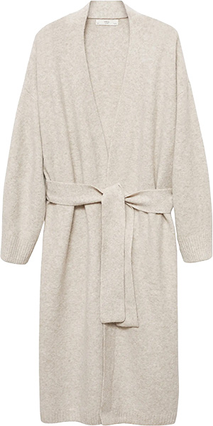 Travel clothes for women - MANGO Longline Tie Belt Cardigan | 40plusstyle.com