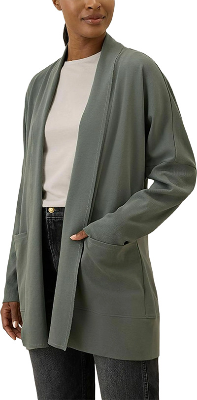 Pact Organic Cotton Airplane Wrap Cardigan | 40plusstyle.com