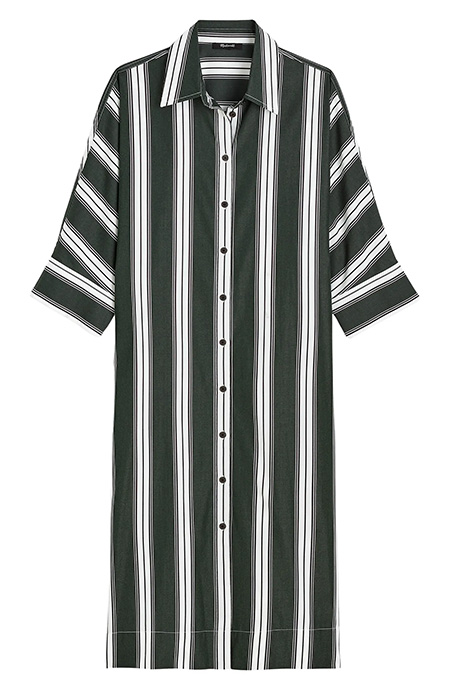 Madewell Stripe Dolman Sleeve Poplin Midi Shirtdress | 40plusstyle.com