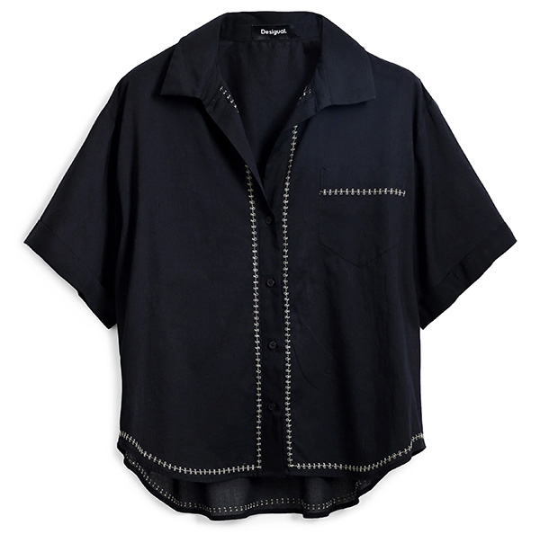 Desigual Embroidered Button-Up Shirt | 40plusstyle.com