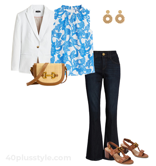 Blazer and jeans outfit | 40plusstyle.com