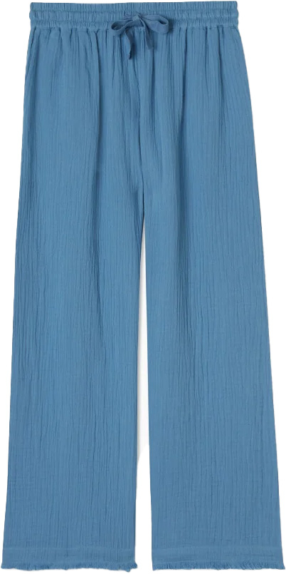 Summersalt The Going Places Gauze Frayed Hem Pants | 40plusstyle.com