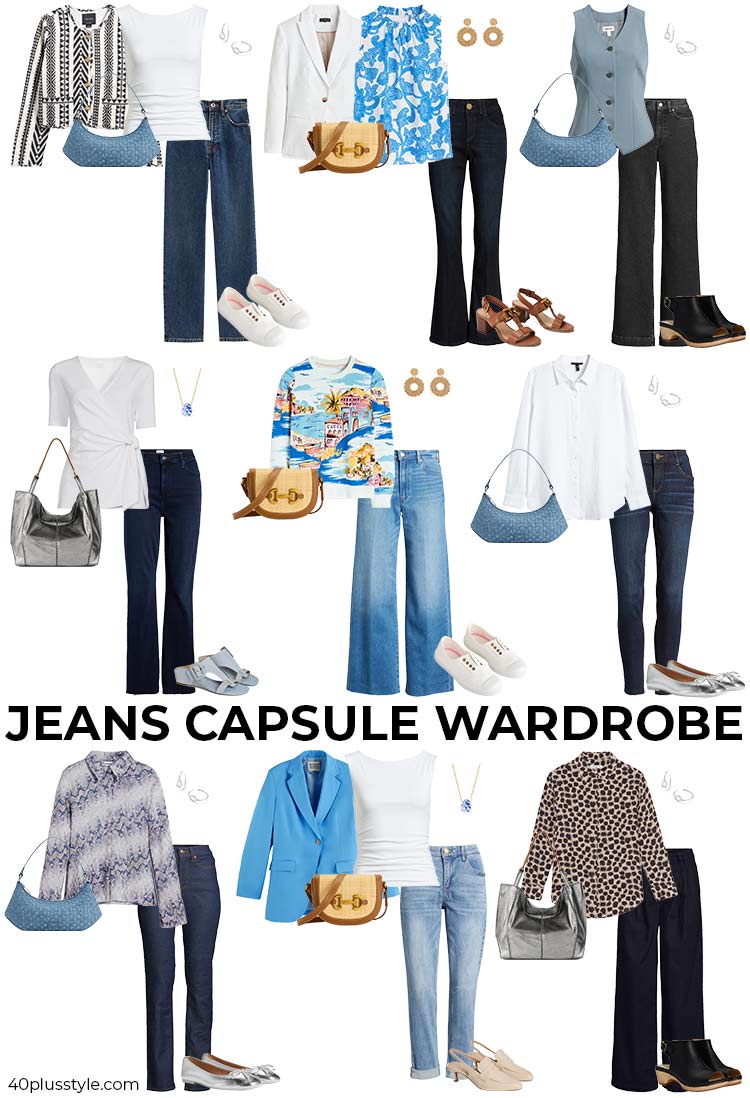 Jeans capsule wardrobe | 40plusstyle.com