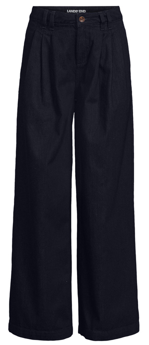 Lands' End Lightweight Denim Mid Rise Pleated Slouchy Jeans | 40plusstyle.com