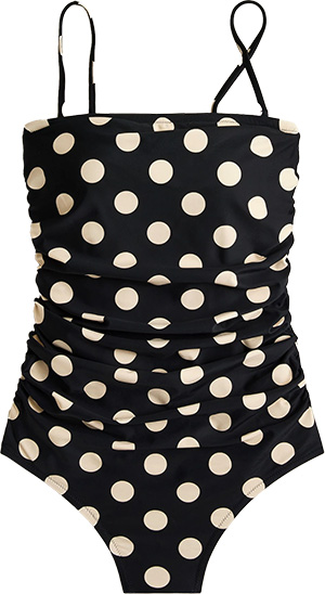 J.Crew Gemma Ruched Bandeau One-Piece | 40plusstyle.com