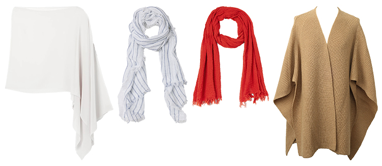 Scarves, kimonos and wraps are ideal for spring layering | 40plusstyle.com