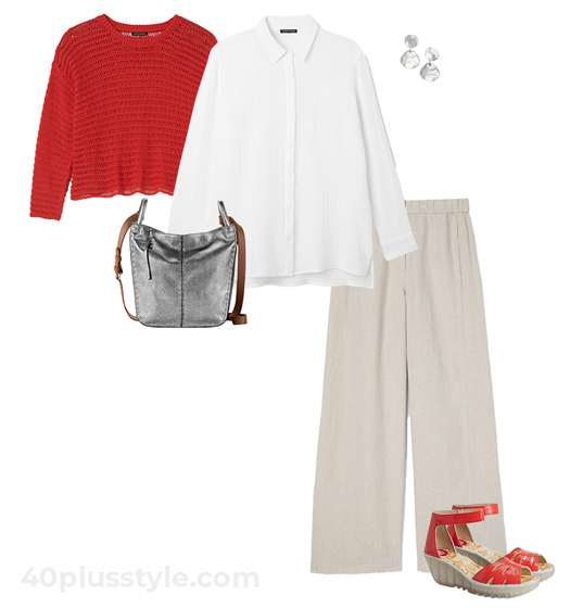 Linen pants outfit | 40plusstyle.com