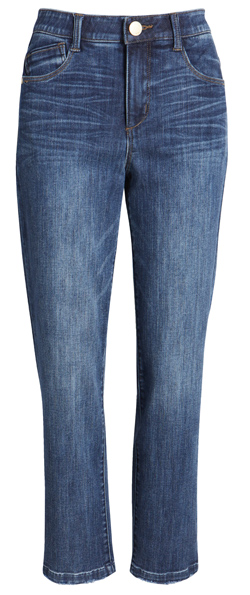 Wit & Wisdom Logan 'Ab'Solution High Waist Ankle Slim Straight Leg Jeans | 40plusstyle.com