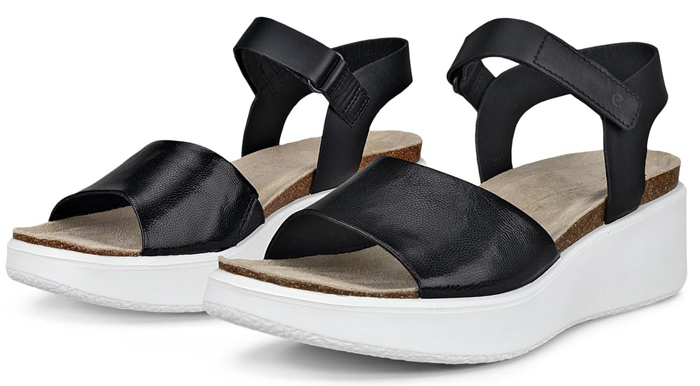 ECCO Flowt Wedge Cork Sandals | 40plusstyle.com