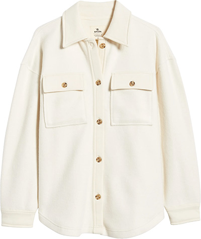 Rip Curl High Tide Fleece Button-Up Shacket | 40plusstyle.com