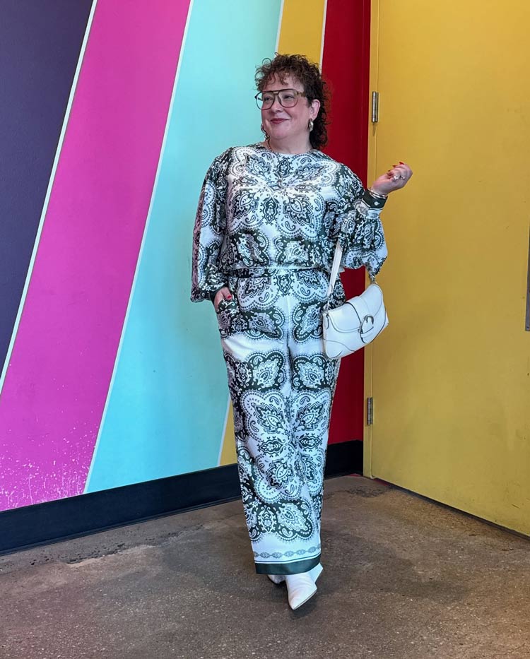 Summer events outfits - Alison in print co-ordinates | 40plusstyle.com