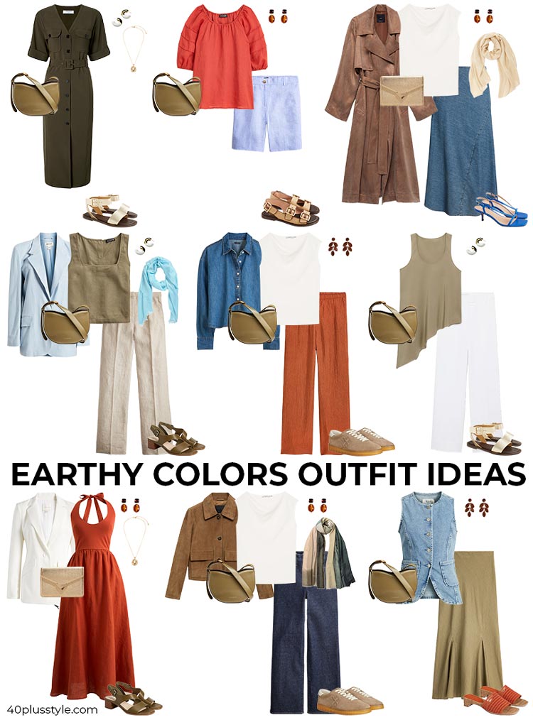 Earthy colors capsule wardrobe | 40plusstyle.com