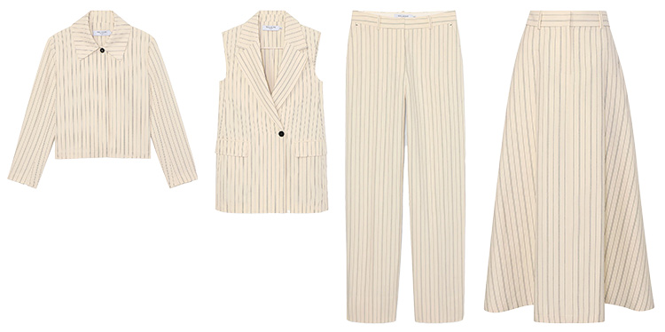 Striped suit separates for summer events | 40plusstyle.com
