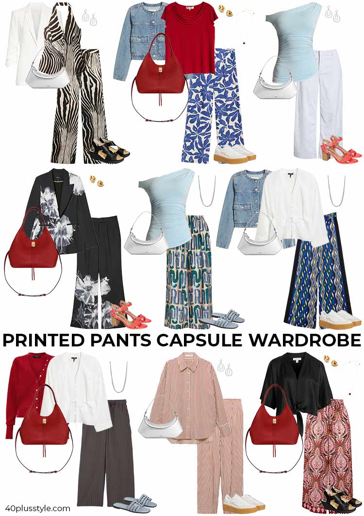 Printed pants capsule wardrobe | 40plusstyle.com