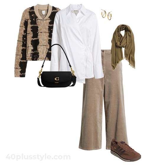 Jacket and corduroy pants | 40plusstyle.com