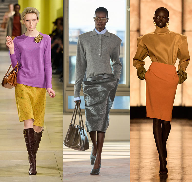 Knee-length skirts make a comeback | 40plusstyle.com