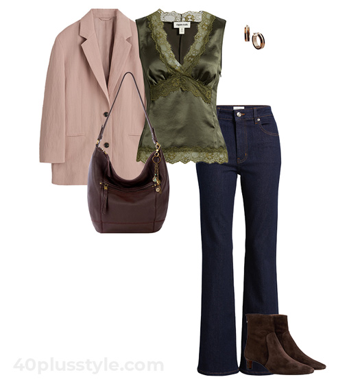 Blazer and lace top | 40plusstyle.com