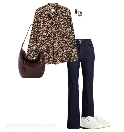 Animal print outfit for fall | 40plusstyle.com
