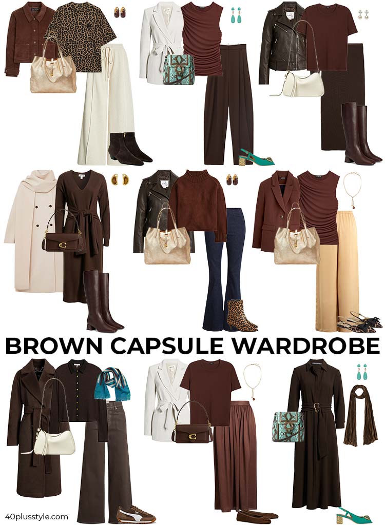 Brown capsule wardrobe | 40plusstyle.com