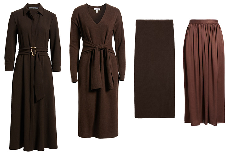 How to wear brown - dresses and skirts | 40plusstyle.com