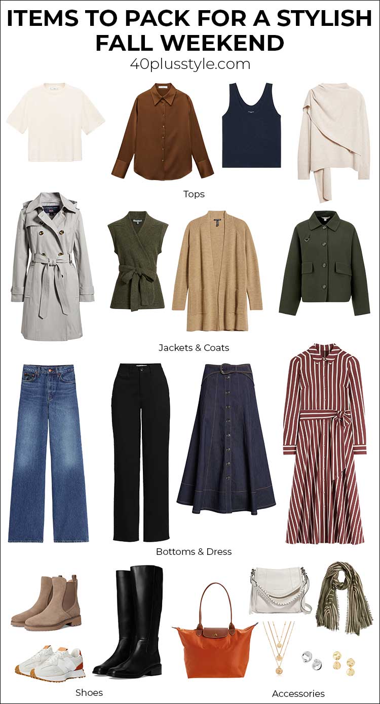 Items to pack for a stylish weekend away in Fall | 40plusstyle.com