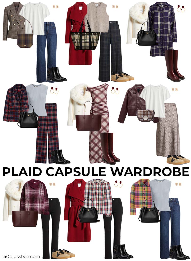Plaid capsule wardrobe | 40plusstyle.com