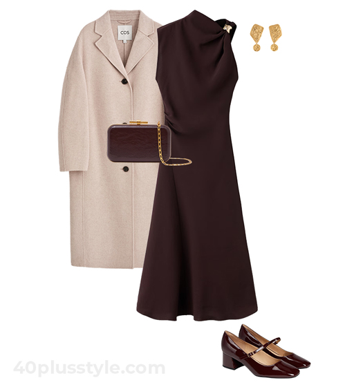 Brown coat and cream coat | 40plusstyle.com