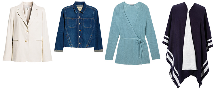 Jackets, coats and wraps to pack in a vacation | 40plusstyle.com