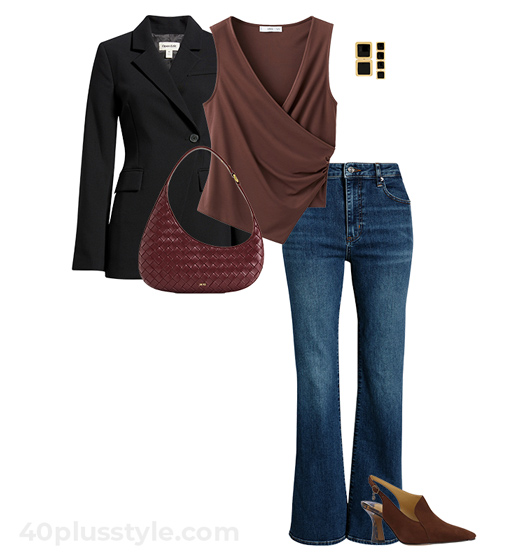 Blazer and jeans outfit | 40plusstyle.com