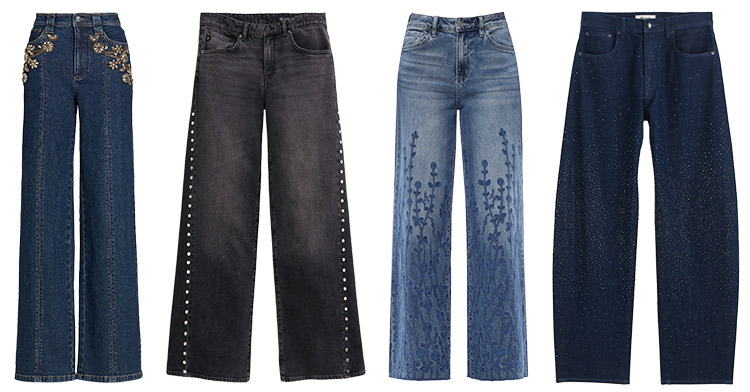 Jeans trends for 2026 - Embellished jeans | 40plusstyle.com