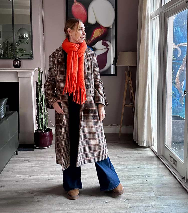 Marie-Louise in a coat and scarf | 40plusstyle.com