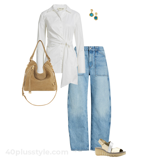 White shirt and jeans | 40lusstyle.com
