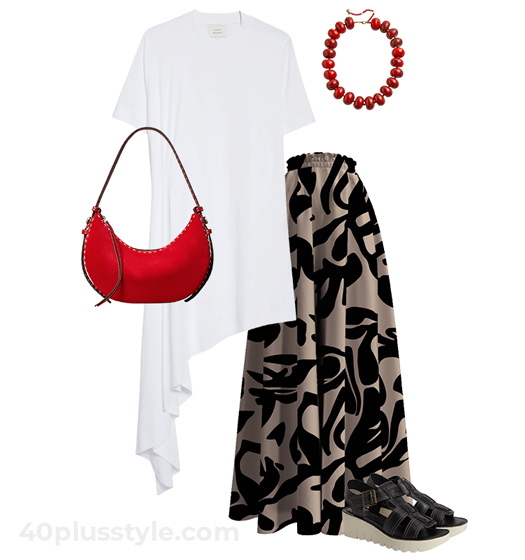 Asymmetric outfit | 40plusstyle.com