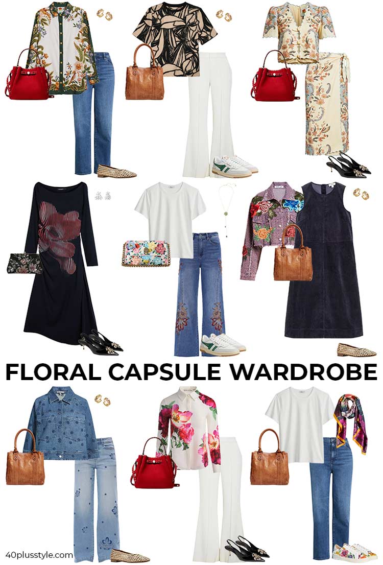 Floral capsule wardrobe | 40plusstyle.com