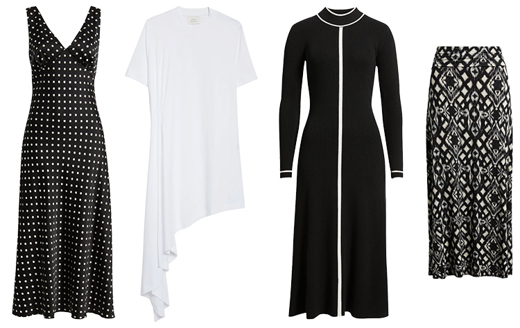 Monochrome outfits - black and white dresses | 40plusstyle.com