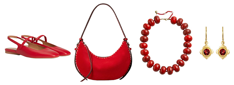 Red shoes and accessories | 40plusstyle.com