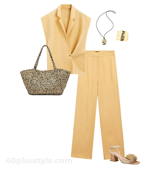 Yellow suit outfit | 40plusstyle.com