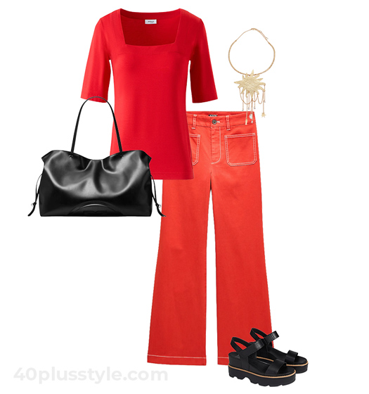 All red outfit | 40plusstyle.com