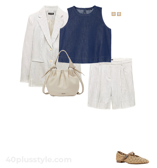 Shorts suit outfit | 40plusstyle.com