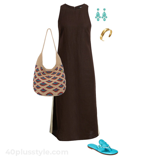 Linen dress outfit | 40plusstyle.com
