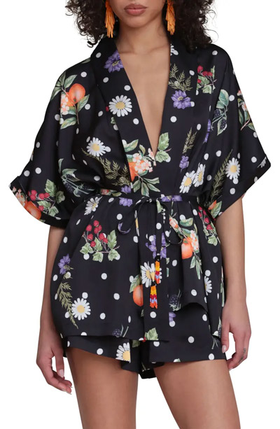 Avec Les Filles Floral Print Belted Tunic | 40plusstyle.com