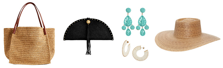 Outfits for the beach - straw accessories | 40plusstyle.com