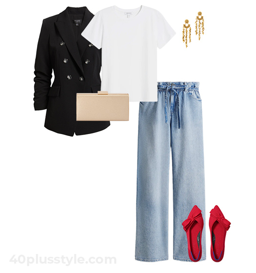 Blazer and jeans outfit | 40plusstyle.com