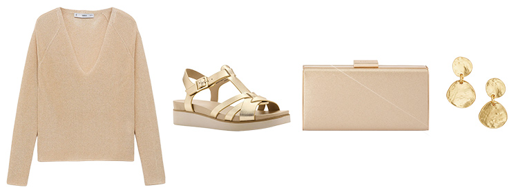 Gold shoes and accessories | 40plusstyle.com