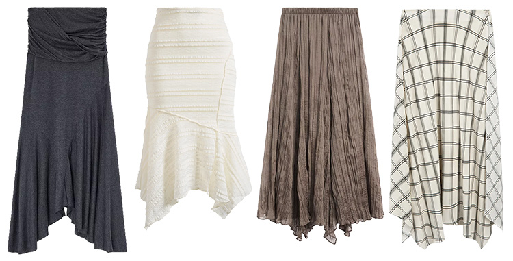 Statement skirts - handkerchief hems | 40plusstyle.com