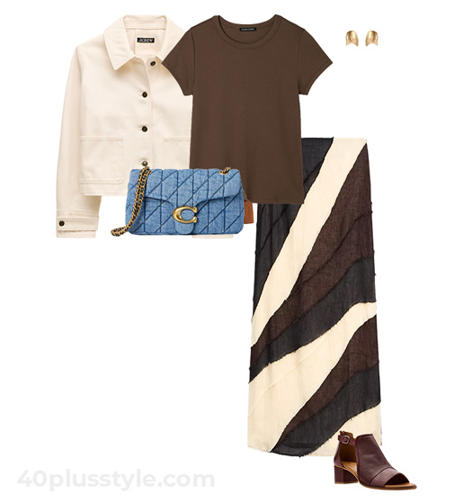 Brown and cream outfit | 40plusstyle.com