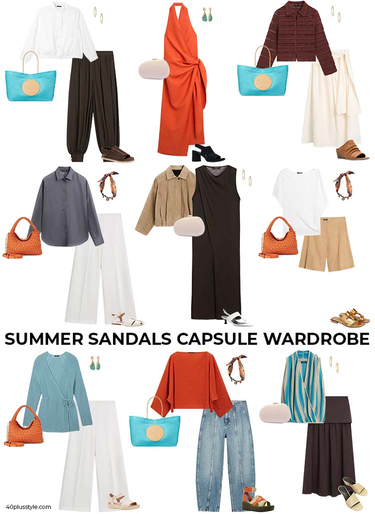 Summer sandals capsule wardrobe | 40plusstyle.com