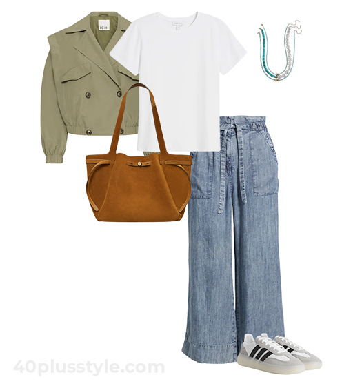trench jacket and jeans outfit | 40plusstyle.com