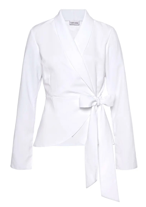 LASCANA Lapel Wrap Blouse | 40plusstyle.com