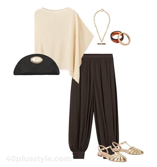 Poncho and pants | 40plusstyle.com